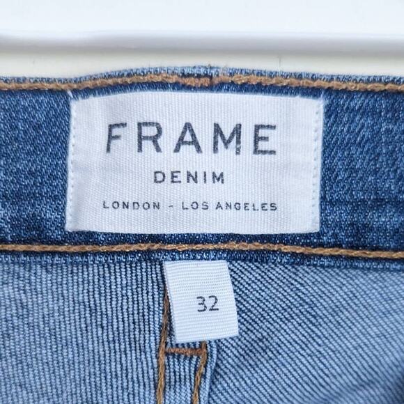 Frame Le High Straight Leg Step Hem Jeans in Foster Wash, Size 32 - Picture 6 of 8